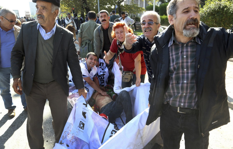 土耳其首都安卡拉10日連續兩次爆炸，造成86人以上死亡。圖片來源：達志影像/美聯社   