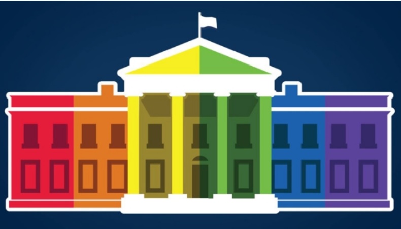 白宮臉書大頭貼立即更換成六色彩虹圖像。圖：翻攝自白宮臉書   