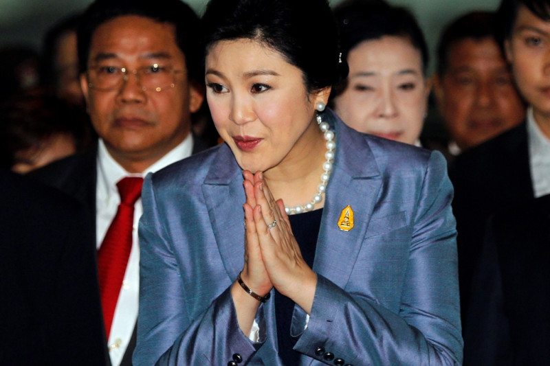 泰國前總理盈拉今（23）日因大米瀆職案遭到國會彈劾，盈拉遭褫奪公權5年，意味她5年內不得從政。圖片來源：達志影像/路透社   