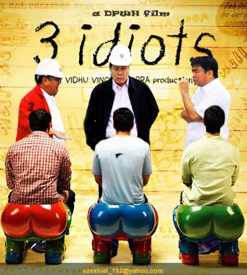 圖為網友將菲律賓公共工程部官員跟印度知名電影「三個傻瓜」合成在一起，藉以諷刺官員勘災竟用假照片。圖片來源：翻攝自網路。   