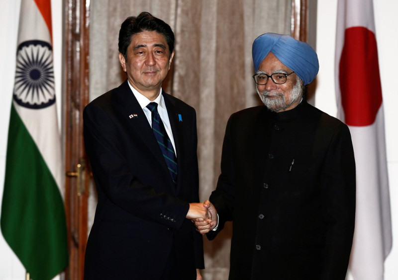 日本內閣總理大臣安倍晉三今年1月底訪問印度，強化兩國關係。圖片來源：達志影像/路透社資料照片。   