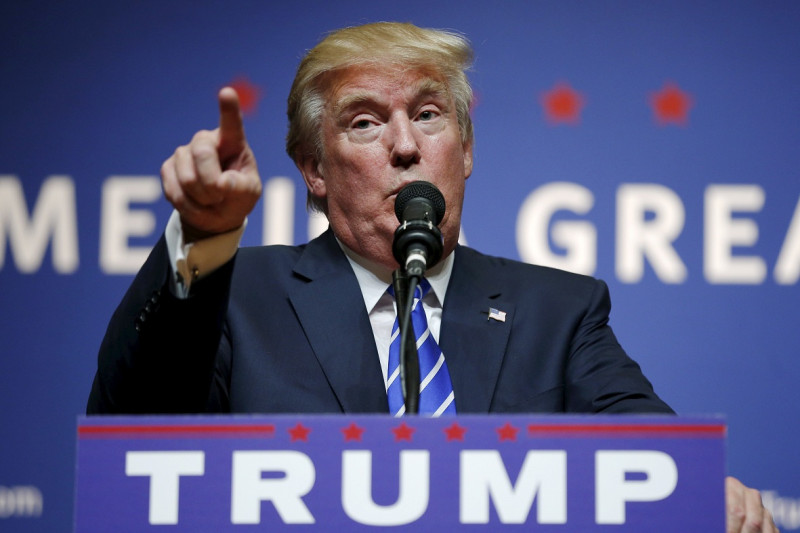 美國共和黨黨內初選領先的房地產大亨川普(Donald Trump)曾主張要在美墨邊境築牆阻卻移民。   圖：達志影像/路透社資料照片