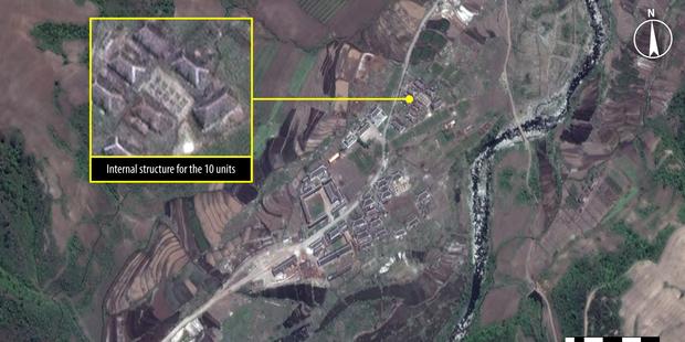 從空拍衛星畫面中，可以看見朝鮮政治犯收容所的規模。圖：翻攝自國際特赦組織官網   
