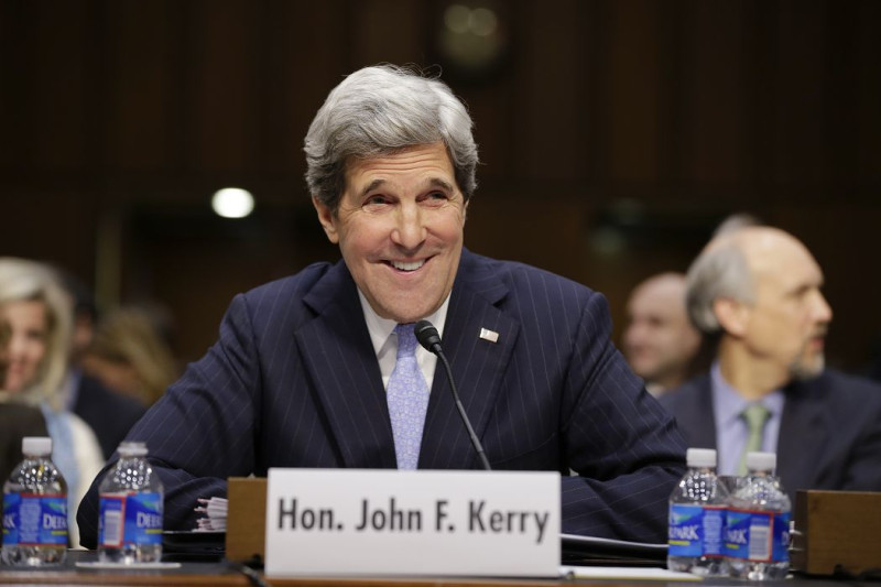 即將就任美國國務卿的凱瑞(John Kerry)24日在國會任命聽證會上表示，將接續歐巴馬第1任期「重返亞洲」的政策，加強與中國關係。圖片來源：達志影像/美聯社。   