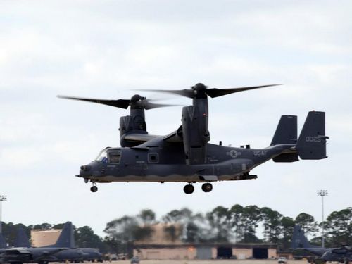 美國政府將從2017年起在美軍橫田基地（東京都福生市等）部署新型運輸機CV-22「魚鷹」。圖：翻攝網路   