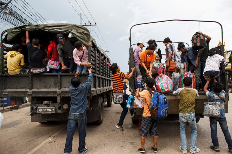 柬埔寨指控泰國新上任的軍政府製造了移工難民潮，這據說已經造成8人死亡，以及柬泰兩國的經濟困境。圖片來源：達志影像/路透社。   