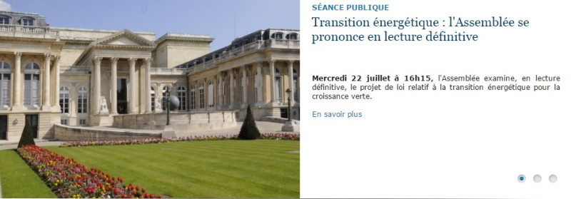 法國下議院通過能源轉換法案，法案正式成為法律。圖：翻攝自法國國民議會官網   