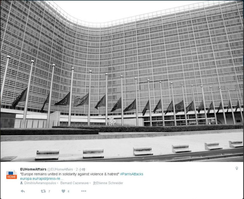 歐洲理事會宣布將在20日召開緊急內政部長會議，商討歐洲安全事宜。圖：翻攝自盧森堡內政部長施耐德推特。   