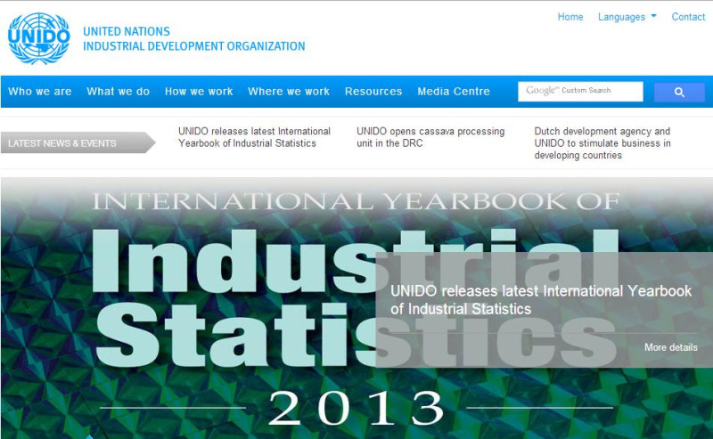 聯合國工發組織於本月15日發布最新一份《國際工業統計年鑑》。圖片來源：翻攝自UNIDO官方網站。   