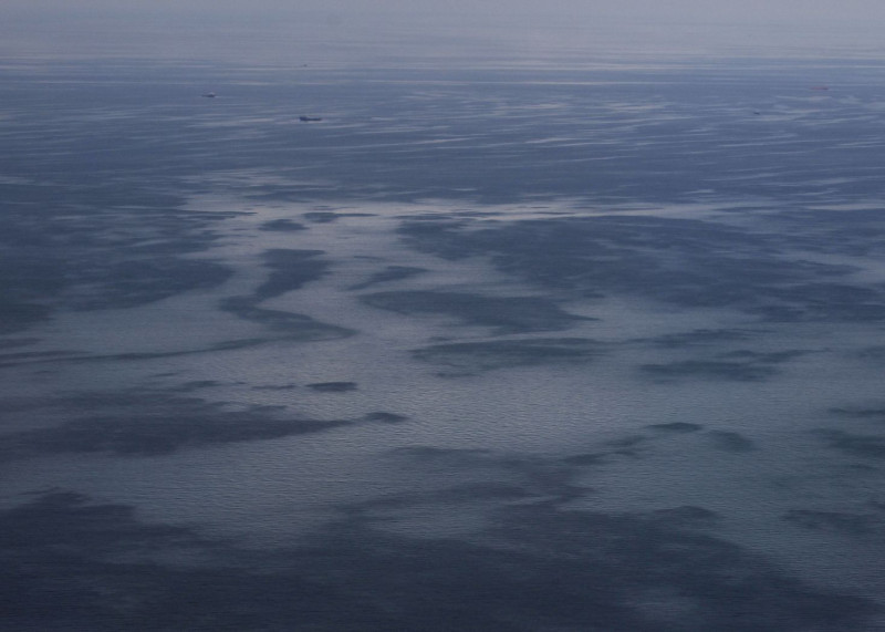 於今年4月發生的墨西哥灣漏油事件，是美國史上最嚴重的海上原油洩露事故，嚴重影響海洋生態和美國經濟。圖為墨西哥灣遭污染的情況。圖片來源：達志影像/美聯社。   