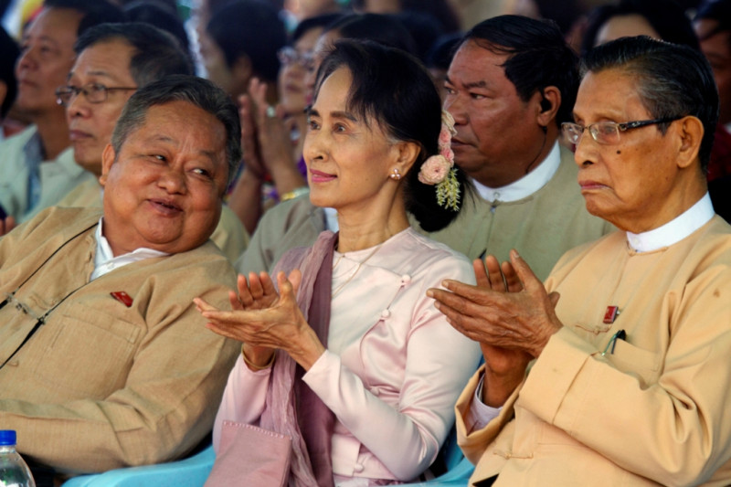 中共中央5日低調對外宣布，緬甸全國民主聯盟（NLD）主席翁山蘇姬10至14日訪中。圖片來源：達志影像/美聯社資料照片   