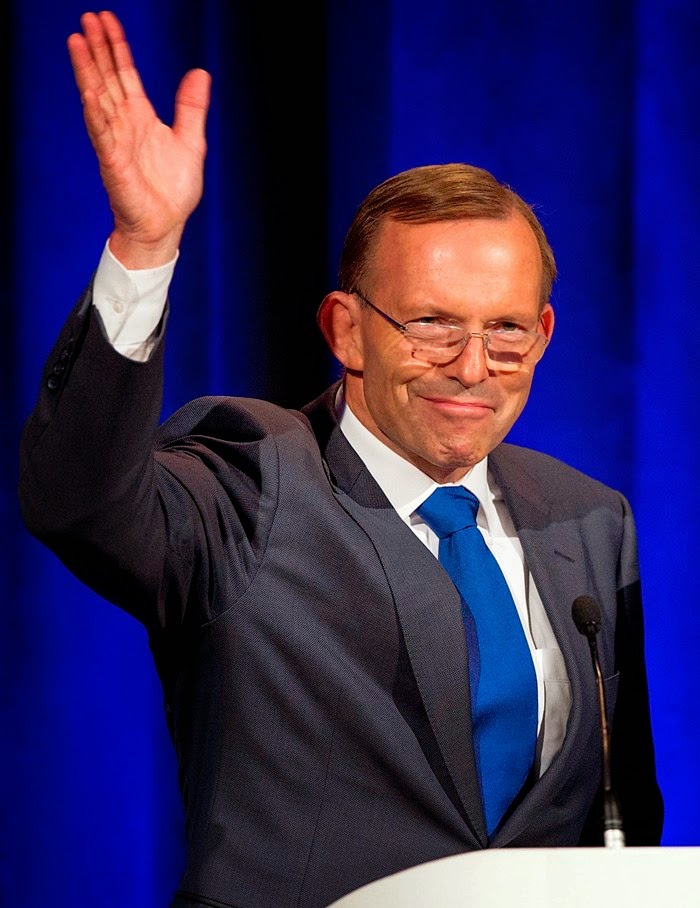 澳洲總理亞伯特（Tony Abbott）支持度大幅滑落，14日遭自由黨同志逼宮下台。圖片來源：達志影像/路透社資料照片   