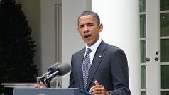 美國總統歐巴馬20日（當地時間）於白宮召開記者會，宣布全球最後1個鐵腕政權已經結束，利比亞人民現在有機會決定自己的命運。圖片來源：中央社。   