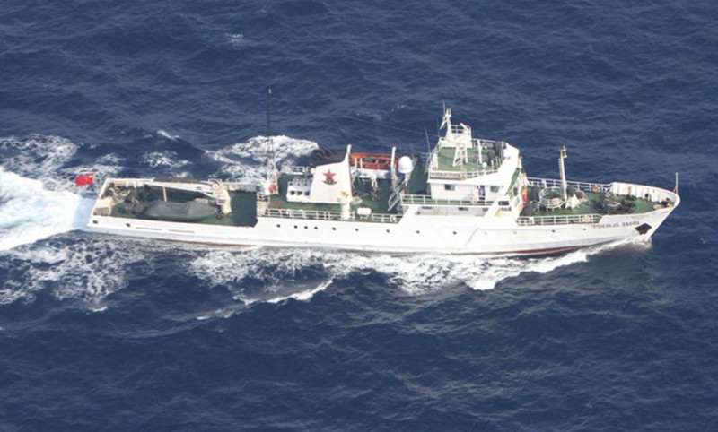 日本時間今天早上6時50分左右，日本海上保安廳的巡邏船發現中國漁政船「漁政35001」（圖）在釣魚台的北北西43公里處的毗連區航行。圖片來源：達志影像/美聯社。   