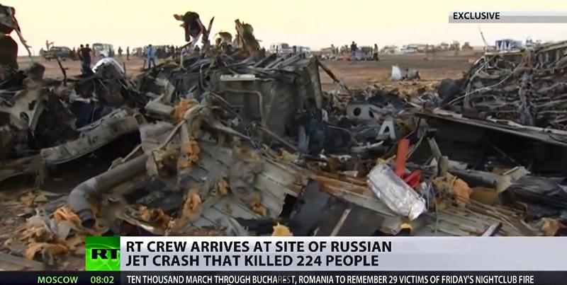 針對俄羅斯客機墜毀事件，俄羅斯總統普亭（Vladimir Putin）和英國首相卡麥隆（David Cameron）5日透過電話討論事故的調查進展。圖：翻攝網路   