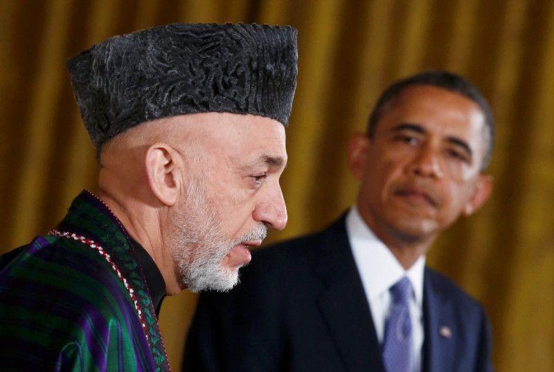 美國與阿富汗昨(7)日針對「雙邊安全協議」展開最新1輪談判。儘管阿富汗總統卡札(Hamid Karzai)怒指美國與北約某些要求侵犯阿國主權，美國政府對於雙方達成協議相當樂觀。圖片來源：達志影像/路透社。   