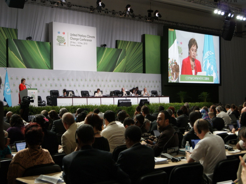 2010年聯合國氣候變遷大會今年在墨西哥坎昆舉辦，30日進行開幕式。圖片：潘紀揚攝   