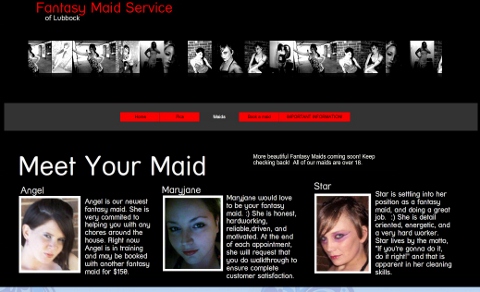 「勒波克綺夢女傭服務」（Fantasy Maid Service of Lubbock）的網頁上，會介紹每名女傭的特質，例如誠實。（圖片來源：網路）   
