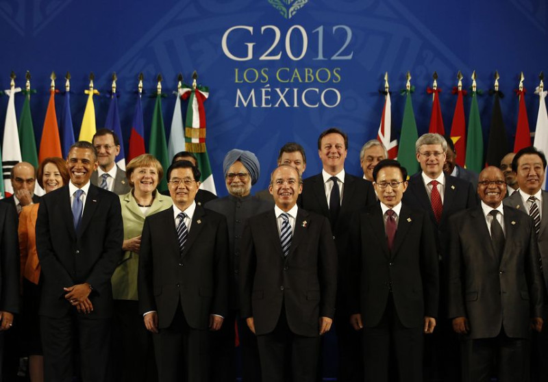 「20國集團」(G20)高峰會於這週一（18日）到週二（19日）在墨西哥舉行。今年的議題主要圍繞在如何處理歐債問題，對於其他議題則無暇處理。圖片來源：達志影像/路透社。   