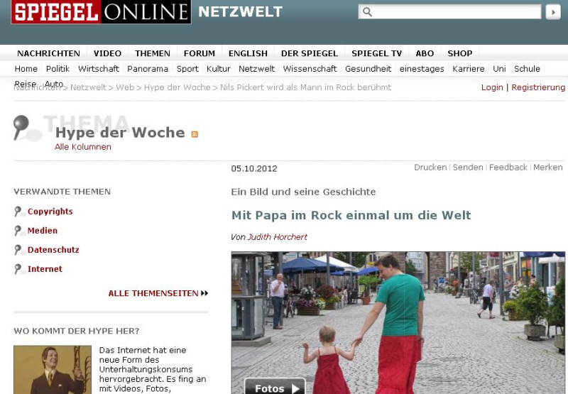 最新1期的德國《明鏡週刊》對於「穿裙子的爸爸」的相關報導提出醒思。圖片來源：翻攝《明鏡週刊》官網   