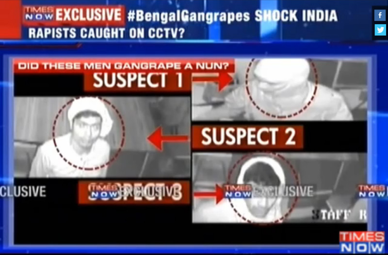 印度警方透過監視器畫面，逮捕涉案男子。圖：翻攝網路   