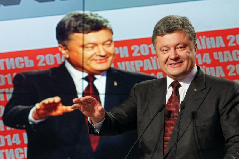 烏克蘭國會大選，烏克蘭總統波羅申科(Petro Poroshenko)發表勝利宣言。圖片來源：達志影像/路透社。   