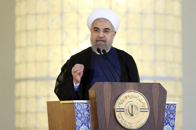 與世界6強權達成核子協議，伊朗總統羅哈尼表示是「政治勝利」，意謂著伊朗不再被視為國際威脅。圖片來源：達志影像/美聯社   