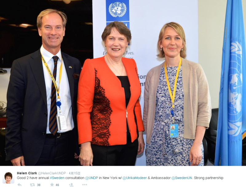 聯合國下屆秘書長很有可能由女性出任，聯合國開發計畫署長克拉克（Helen Clark）也是可能人選，圖中者為克拉克。圖：翻攝自Helen Clark推特   