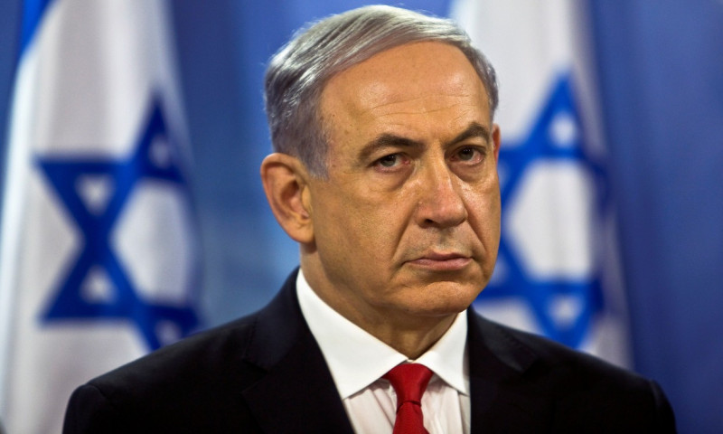 以色列總理納坦雅胡(Benjamin Netanyahu)28日向國民發表電視演說，他宣布將繼續進行軍事作戰。圖片來源：達志影像/路透社。   