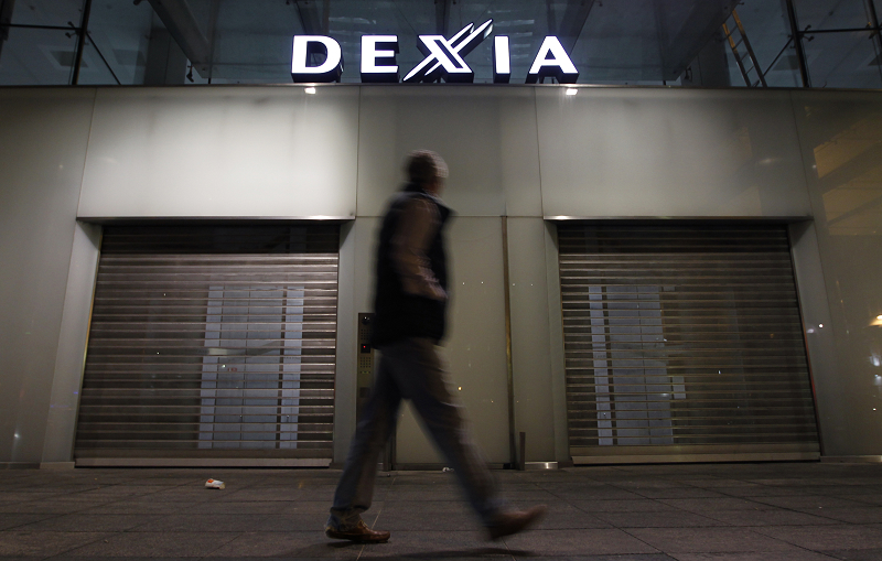 歐洲金融危機傳出第一家不支倒下的銀行。比利時政府決定以40億歐元買下Dexia銀行在比利時境內所有子公司。圖片來源：達志影像/路透社   