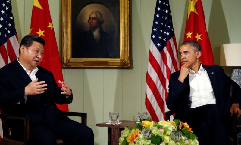 歐巴馬和習近平2013年時所進行的會面。   圖：達志影像/路透社