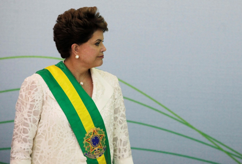 巴西中上首位女總統羅賽芙（Dilma Rousseff）2日宣誓就任。圖片來源：達志影像/路透社   