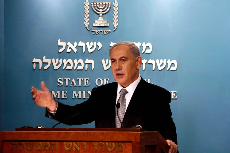以色列總理納坦雅胡與其他4黨聯合執政，勉強在國會席位過半數。圖片來源：達志影像/路透社資料照片   