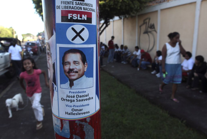 尋求連任的尼加拉瓜總統奧蒂嘉（Daniel Ortega）以接近63%的選票獲得壓倒性的勝利。圖片來源：達志影像/美聯社。   