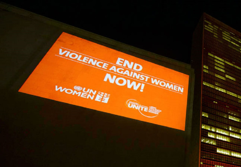 全球有35％的婦女和女童在其一生中遭受過身體或某種形式的性暴力，因此聯合國訂定11月25日是「消除對婦女的暴力行為國際日」。圖片來源：聯合國。   