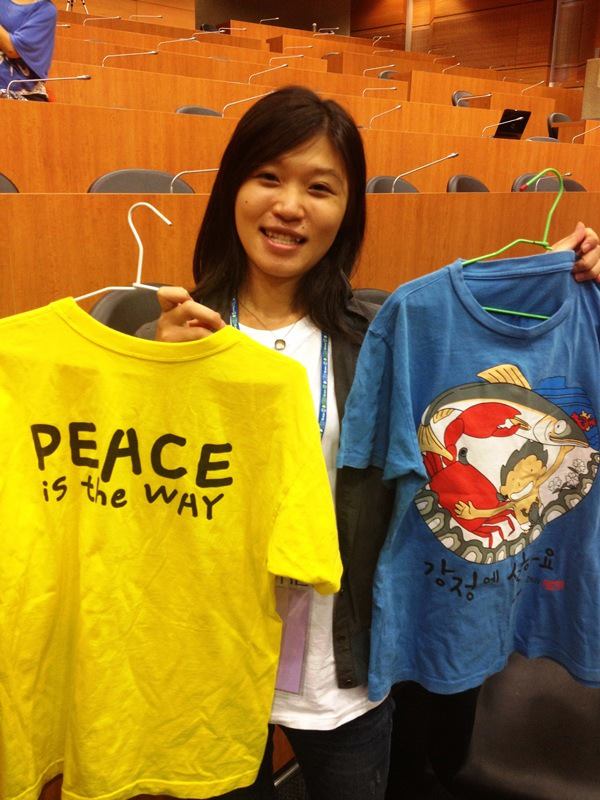 台灣女子王郁萱，因為參與韓國反海軍基地和平運動，以致被韓國政府列入黑名單。她表示，透過投入和平工作才發現自己台灣人的身分。圖：王立柔/攝   