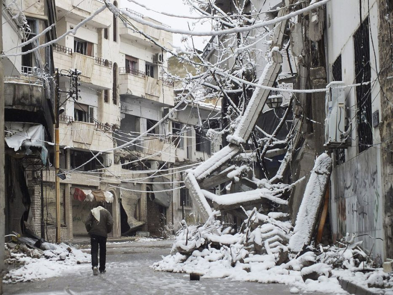 敘利亞經過近1年的內戰，不少城市飽受戰火摧殘。圖片來源：達志影像/路透社資料照片   