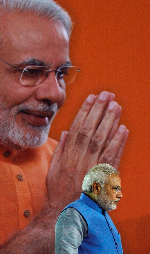 下週將宣誓成為總理的印度政壇新領袖莫迪(Narendra Modi)，在勝選後備受各國禮遇。圖片來源：達志影像/美聯社。   