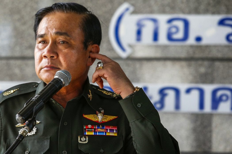 泰國總理帕拉育（Prayut Chan-O-Cha）領導的軍政府20日宣布，計畫設立新的軍事單位對付網路異議。圖片來源：達志影像/路透社資料照片   