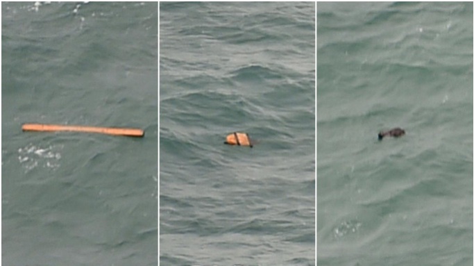 搜救人員30日下午透過飛機在海面上發現多件漂浮物體，確定屬於日前失聯的亞航QZ8501班機。圖：翻攝自網路   