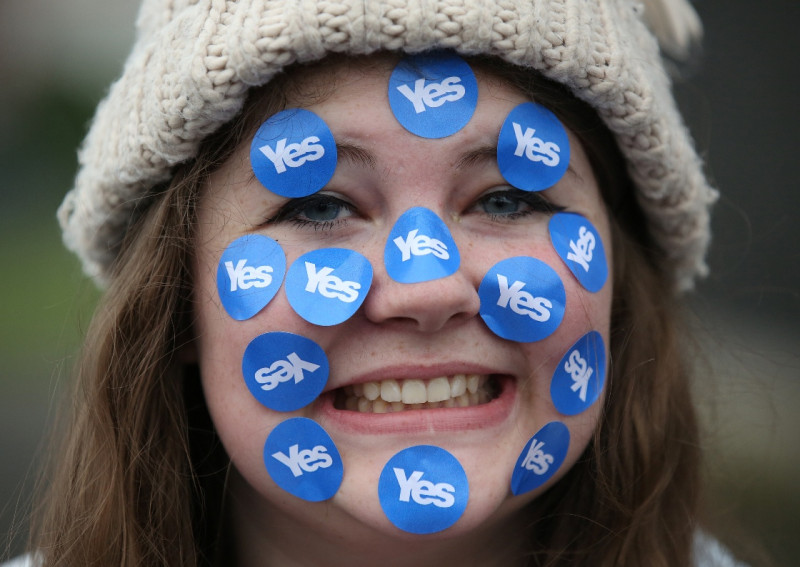 「蘇格蘭人，請投『贊成』吧！這不只為了你們自己，也為了我們。」圖片來源：達志影像/路透社。   