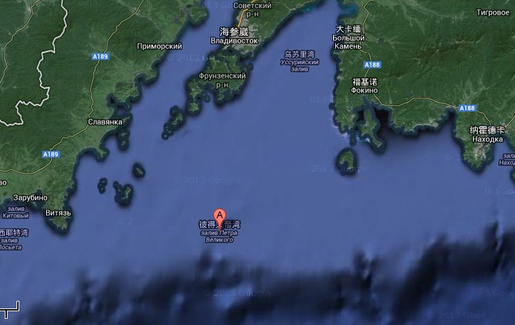 印度海軍與俄羅斯遠東艦隊，將於下周在日本海北部的彼得大帝灣舉行聯合演習。圖：衛星空照圖，翻攝網路。   