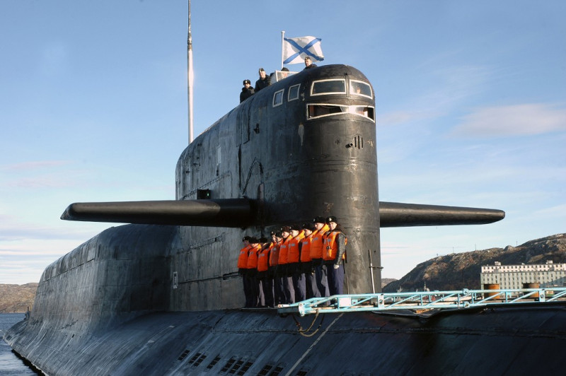 俄羅斯「耶卡特林堡號」核子潛艦資料照。(圖片來源:達志影像/路透社。)   