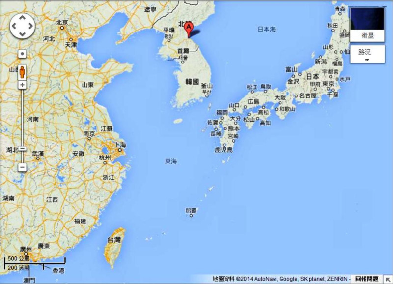 韓國軍合同參謀本部16日公布，朝鮮於同日午後東南方的元山(Wonsan；韓語：원산)周邊向日本海方向，連續發射短距離火箭砲共計25發。圖A為朝鮮元山市。圖片來源：Google Map。   
