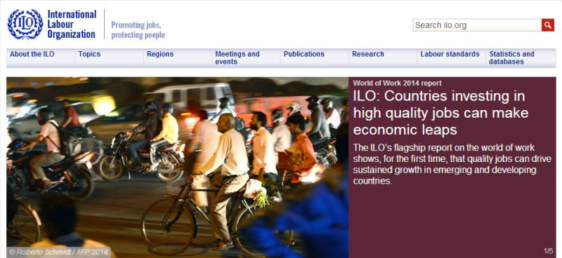 國際勞工組織(ILO)發佈的一份最新報告顯示，提供高品質的工作職位並減少弱勢就業(vulnerable employment)有助於推動經濟成長。圖片來源：翻攝自國際勞工組織官方網頁。   