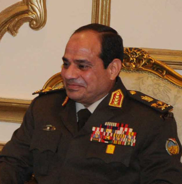 埃及軍事領袖塞西首度表態將參選總統。圖：翻攝自維基百科   