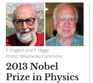 比利時粒子物理學家弗朗索瓦‧恩格勒(François Englert)及英國理論物理學家彼得‧威爾‧希格斯(Peter Ware Higgs)，兩人因致力於研究被喻為「上帝粒子」的希格斯玻色子(Higgs boson)而獲得2013年諾貝爾物理獎。圖：翻攝諾貝爾獎官網   