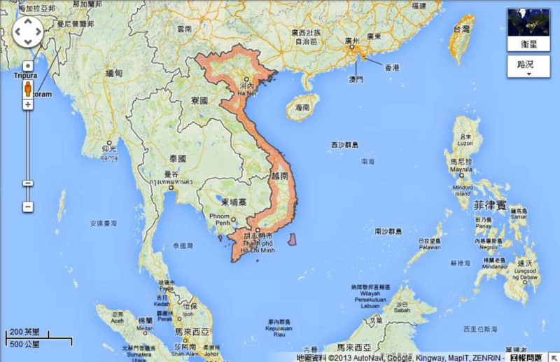 瑞士政府援助越南近390萬美元，自2013年起連續4年將展開「透過地方貿易促進系統，提高越南中小企業競爭力」計畫。圖片來源：Google Map。   