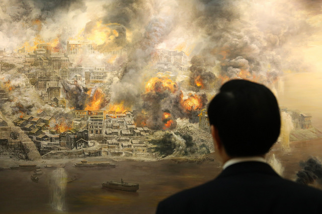 針對日本政府發表對二戰的談話，總統府14日表示，總統馬英九盼日方能深切反省。圖：總統府提供   