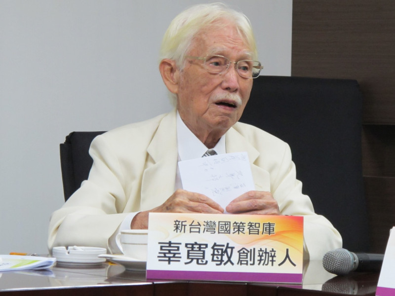 對於林義雄批評蔡英文一事，新台灣國策創辦人辜寬敏12日表示，林義雄窩在宜蘭太久了。圖：林朝億/攝   